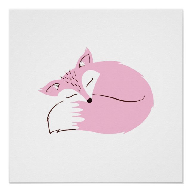 Pink Woodland Fox Poster (Front)
