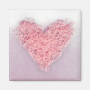 Pink Wool Love Heart Knitting Valentine’s Day Magnet