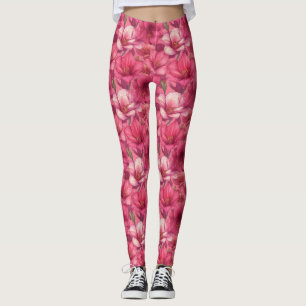 Pink Workout Amaryllis Sparkle Anniversary Gifts Leggings