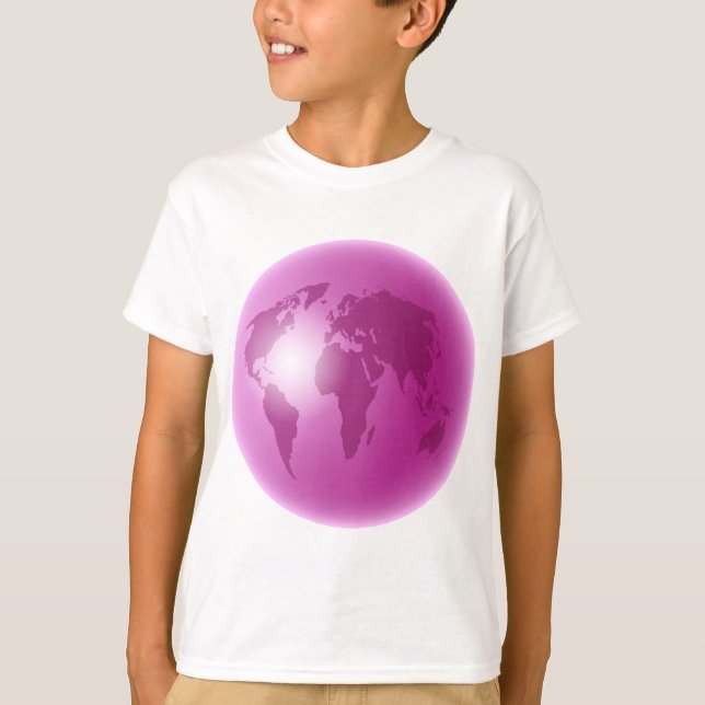 Pink World Globe T-Shirt (Front)