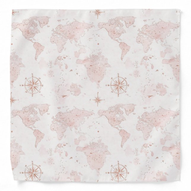 Pink World Map Bandana (Front)