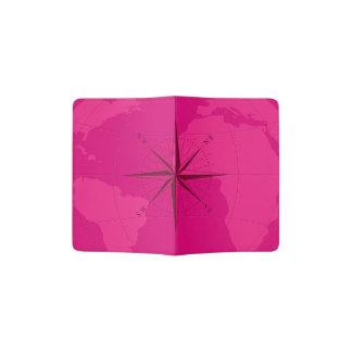 Pink World Map Custom Passport Holder