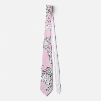 pink world map tie