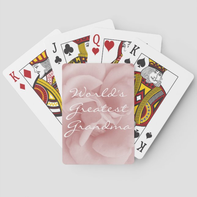 Pink World's Greatest Grandma Rose Petal Cards (Back)