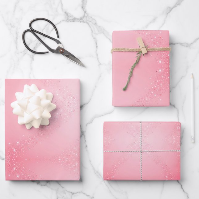 Pink wrap with Sprinkles  Wrapping Paper Sheets (Front)