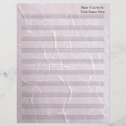 Pink Wrinkled Fabric  Blank Sheet Music 10 Stave
