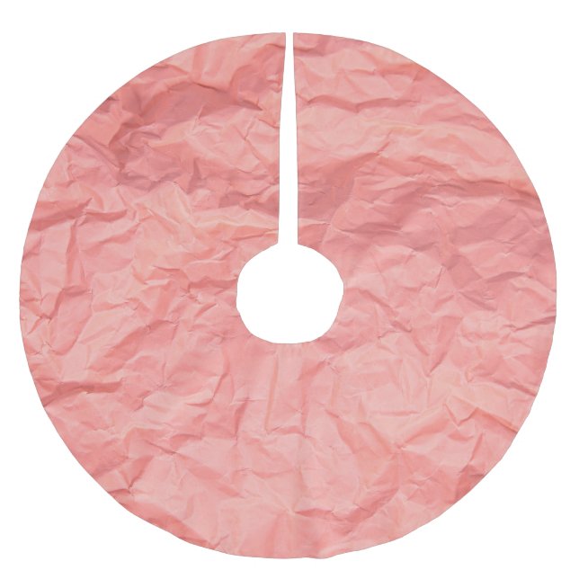 Pink Wrinkled Paper Texture Background Brushed Polyester Tree Skirt (Front)