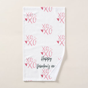 Pink "XOXO"Hearts Happy Valentine's Day Bath Towel Set