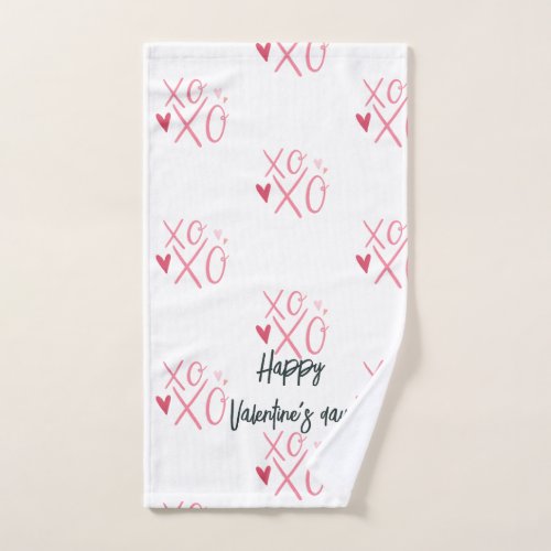 Pink XOXOHearts Happy Valentines Day  Bath Towel Set