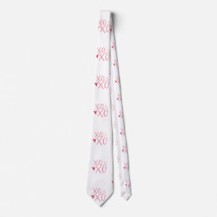 Pink "XOXO"Hearts Happy Valentine's Day Neck Tie