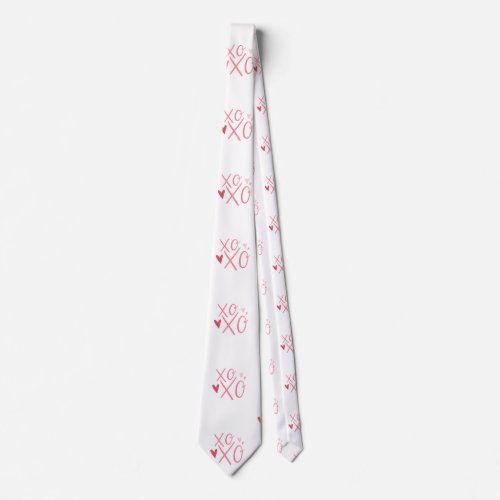 Pink XOXOHearts Happy Valentines Day  Neck Tie