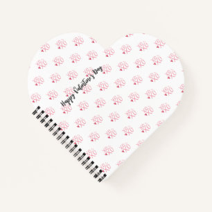 Pink "XOXO"Hearts Happy Valentine's Day Notebook