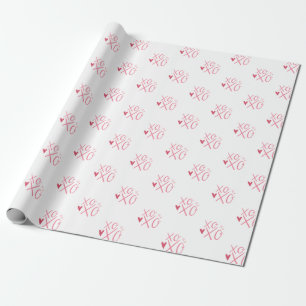 Pink "XOXO"Hearts Happy Valentine's Day  Wrapping Paper