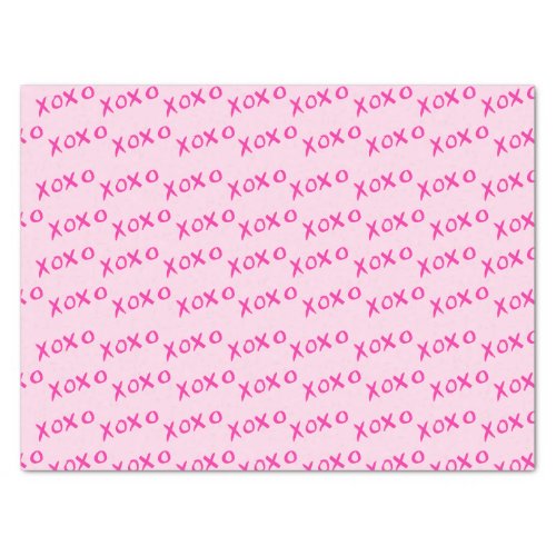 Pink XOXO hugs and kisses repeat Valentines day Tissue Paper