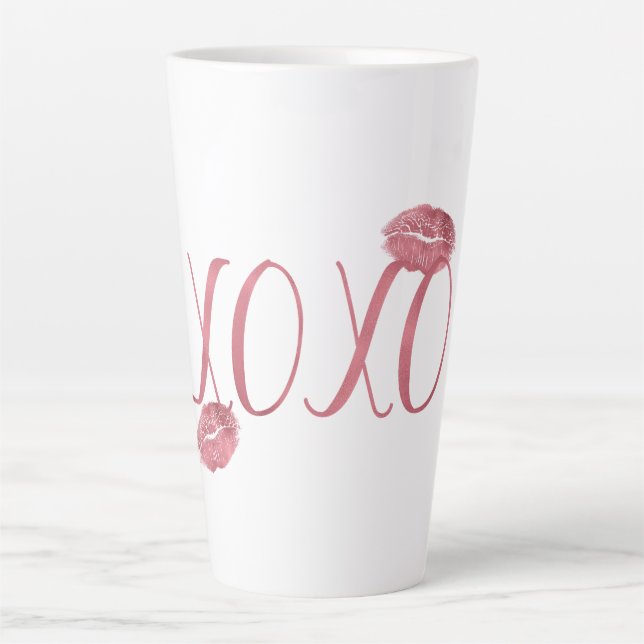Pink XOXO Kisses Latte Mug (Front)