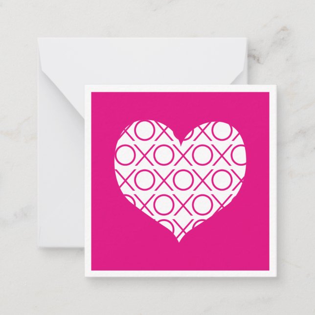 Pink xoxo note card (Front)