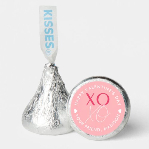 Pink XOXO Personalized Valentines Day Hersheys Kisses