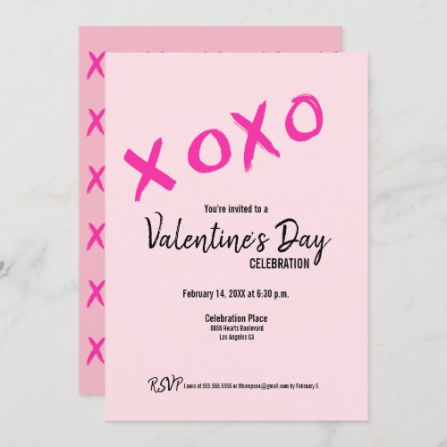 Pink Xoxo Valentines day editable 