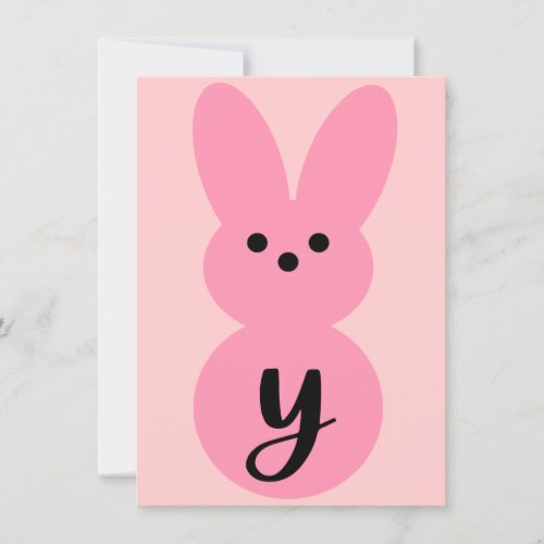 Pink Y Bunny Shape Easter Bunting Banner Card