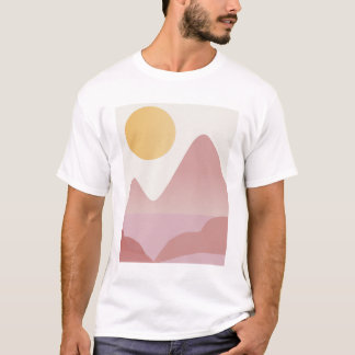 Pink & yallow Minimalist Sunset T-Shirt
