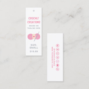 Pink Yarn Crochet Small Business Personalized Calling Card