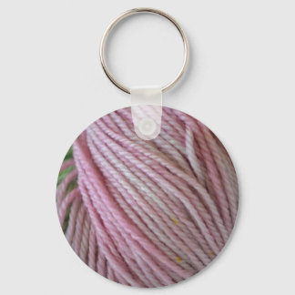 Pink Yarn Keychain