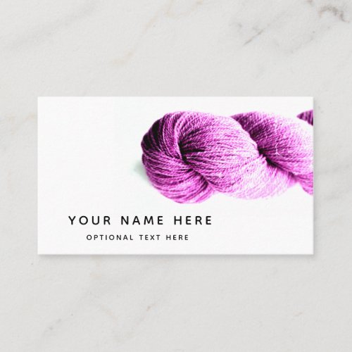 Pink Yarn Knitting Fiber Arts Modern Minimal Business Card