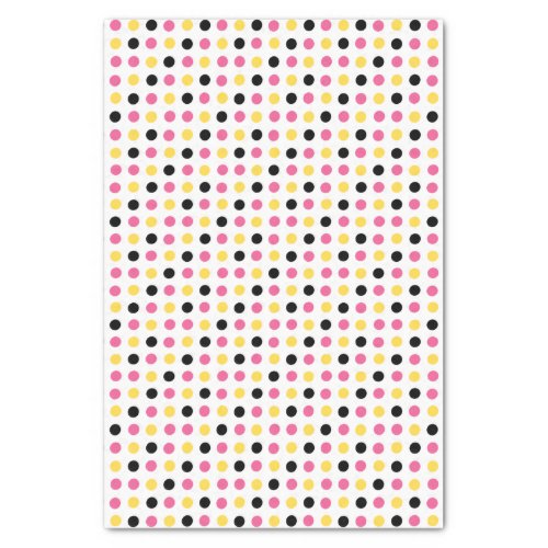 Pink Yellow and Black Polka Dot Tissue Paper
