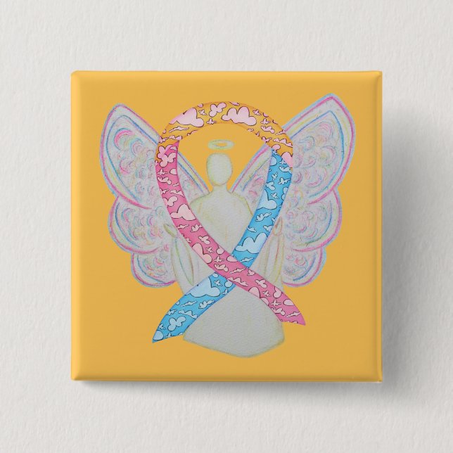 Pink, Yellow, and Blue Clouds CDH Angel Pin (Front)