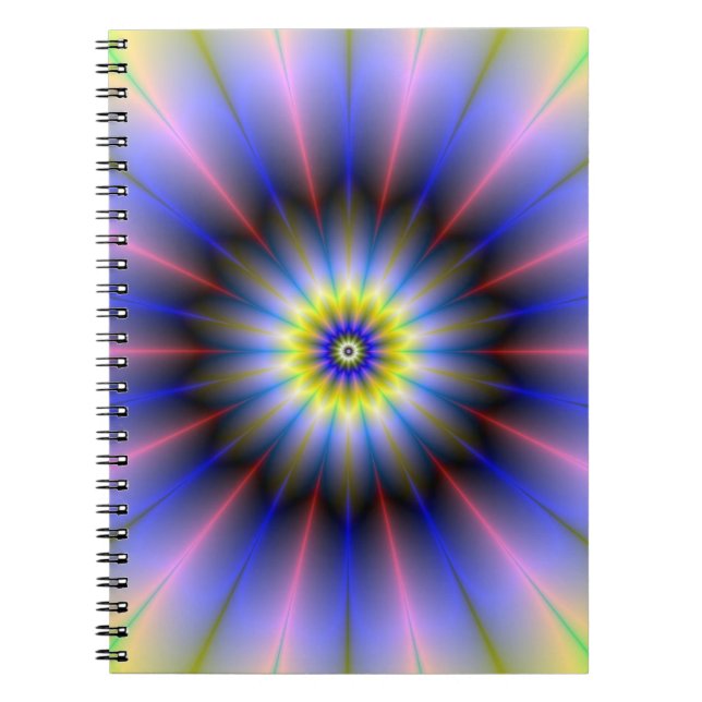 Pink Yellow and Blue Flower Notebook (Front)