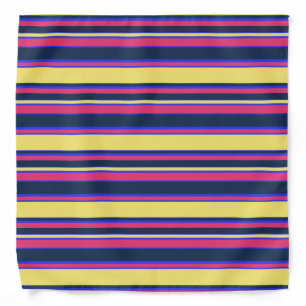 Pink, yellow and blue stripes bandana