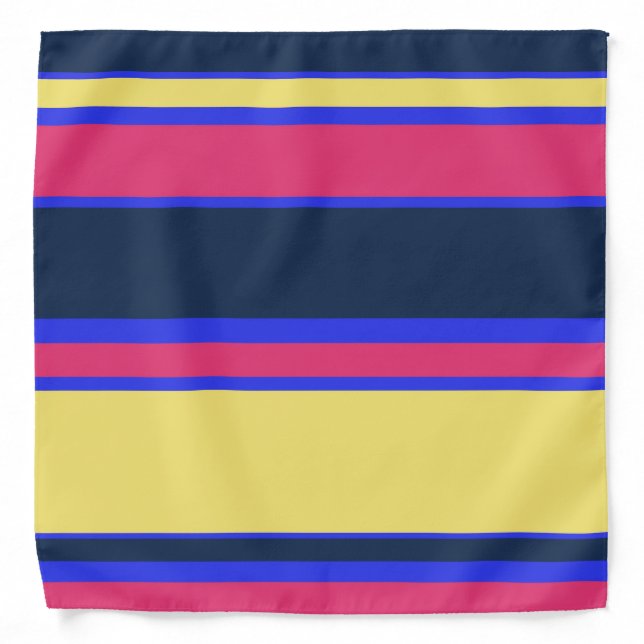 Pink, yellow and blue stripes bandana (Front)