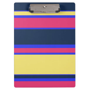 Pink, yellow and blue stripes clipboard