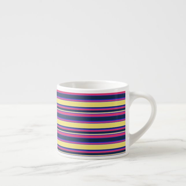 Pink, yellow and blue stripes espresso cup (Right)