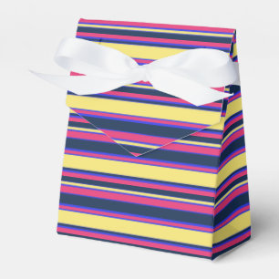 Pink, yellow and blue stripes favor boxes