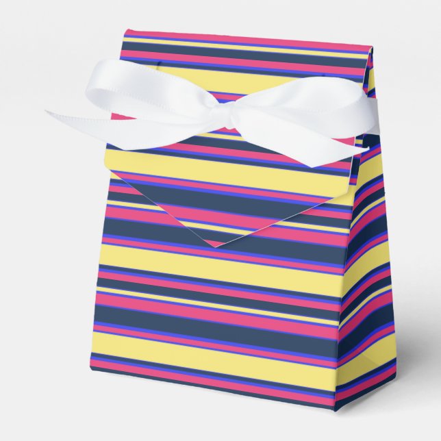 Pink, yellow and blue stripes favor boxes (Front Side)