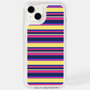 Pink, yellow and blue stripes OtterBox iPhone 14 plus case