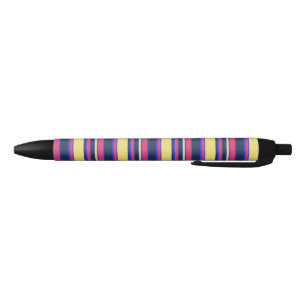 Pink, yellow and blue stripes pen