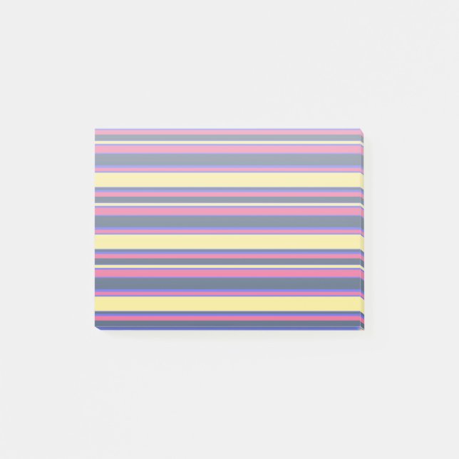 Pink, yellow and blue stripes post-it notes (Front)