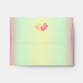 Pink, Yellow, and Green Floral Return Address Envelope (Back (Top Flap))