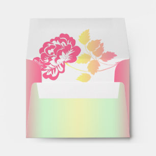 Pink, Yellow, and Green Floral Return Address Envelope