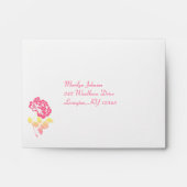 Pink, Yellow, and Green Floral Return Address Envelope (Front)