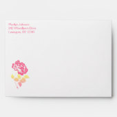 Pink, Yellow, and Green Floral Return Address Envelope (Front)