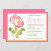 Pink, Yellow, and Green Peony Wedding Invitation (Front/Back)