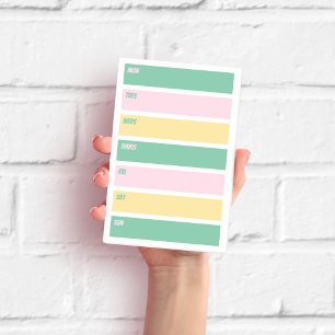 Pink, Yellow and Green Weekly Planner Sticky Notes