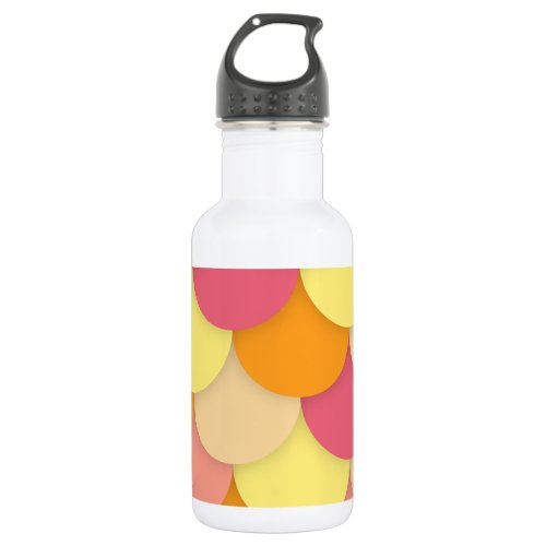 Pink Yellow And Orange Layered Circles Stainless Steel Water Bottle