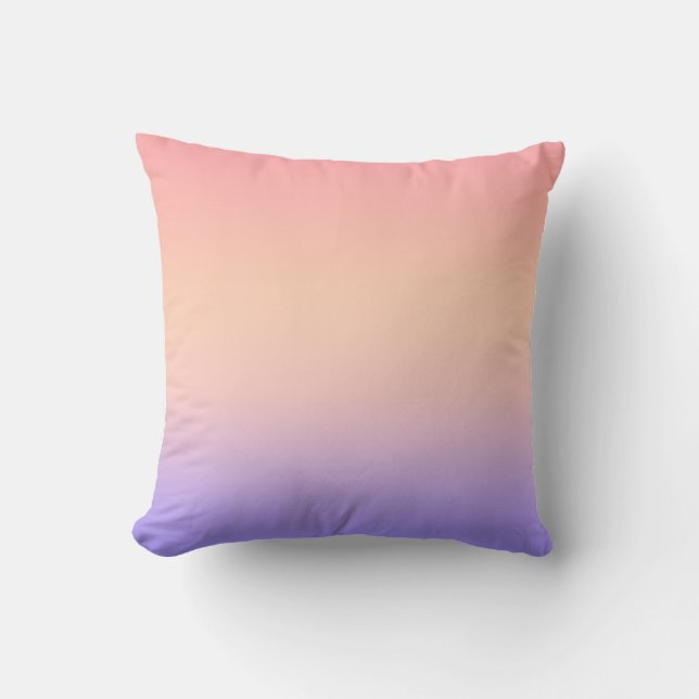 Pink yellow and purple gradient throw pillow (Front)