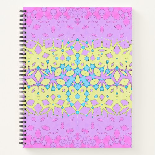 Pink Yellow and Sky Blue Geometric  Notebook