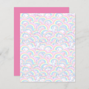 Pink Yellow Aqua Rainbows Stars Scrapbook Paper