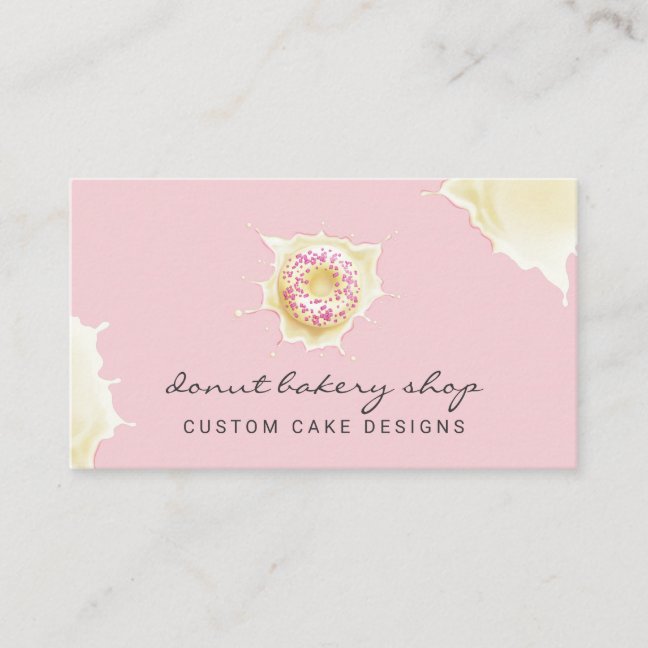 Pink Yellow Bakery Pastry Sweet Cream Business Card